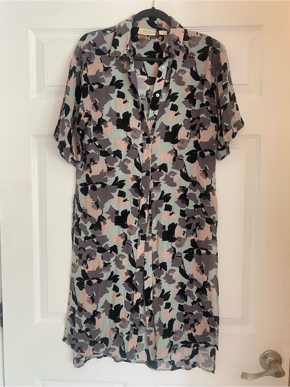 Anthropologie Maeve Floral Midi Dress - Sage, Blush & Black